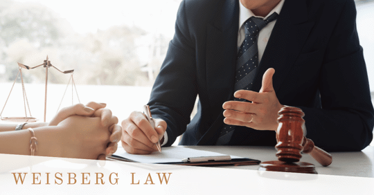 attorney talking to client