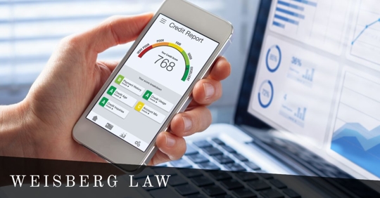 Credit score on phone.