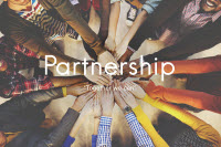 hands together with work partnership